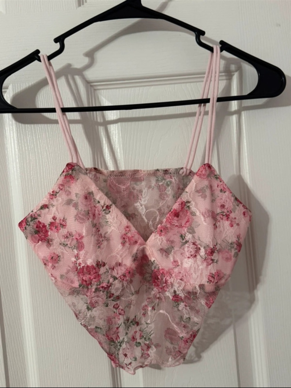 SHEIN Pink Floral Lace Cami